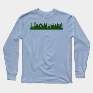 LISBON skyline in forest green Long Sleeve T-Shirt